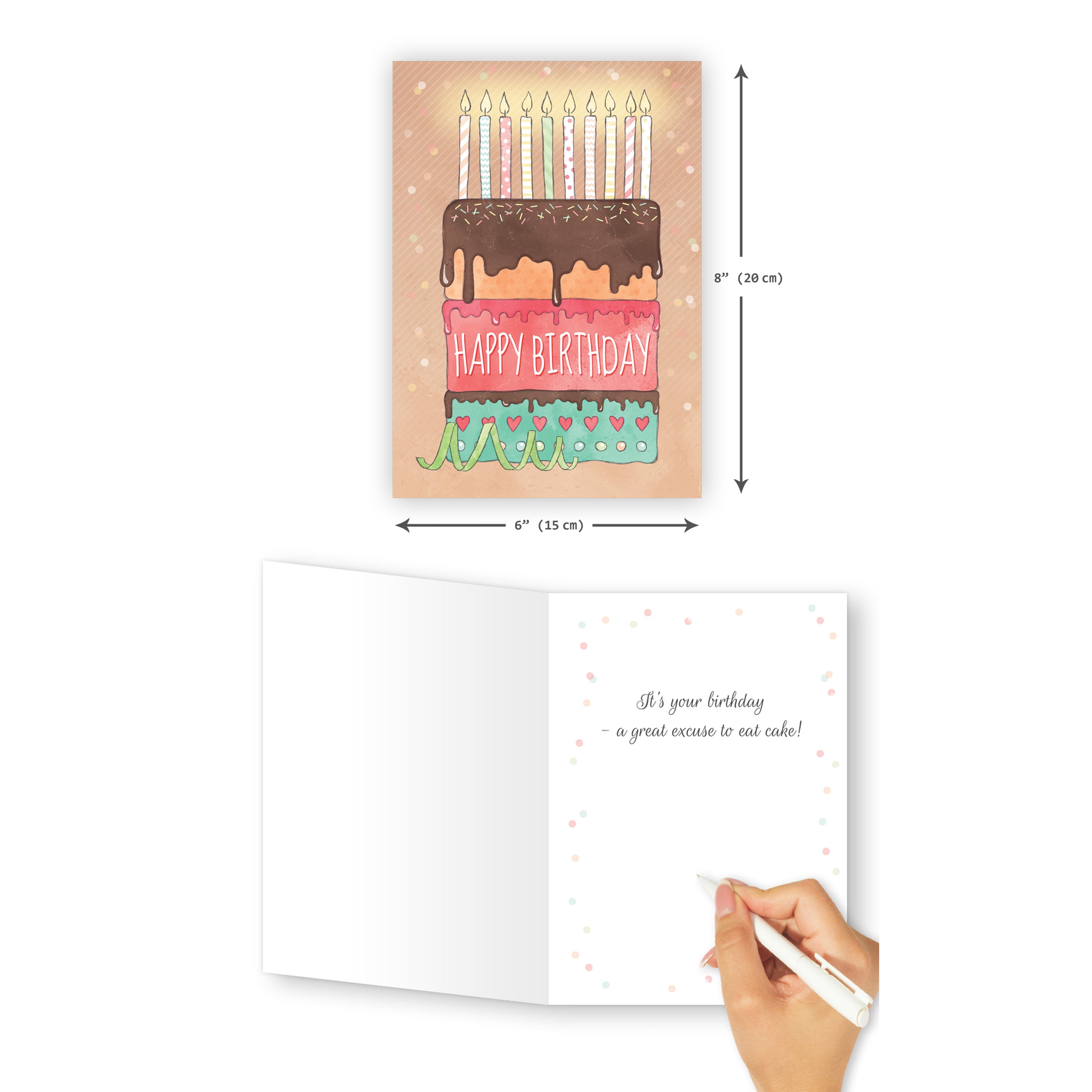 'Layered Cake' Birthday Card - Northern Cards