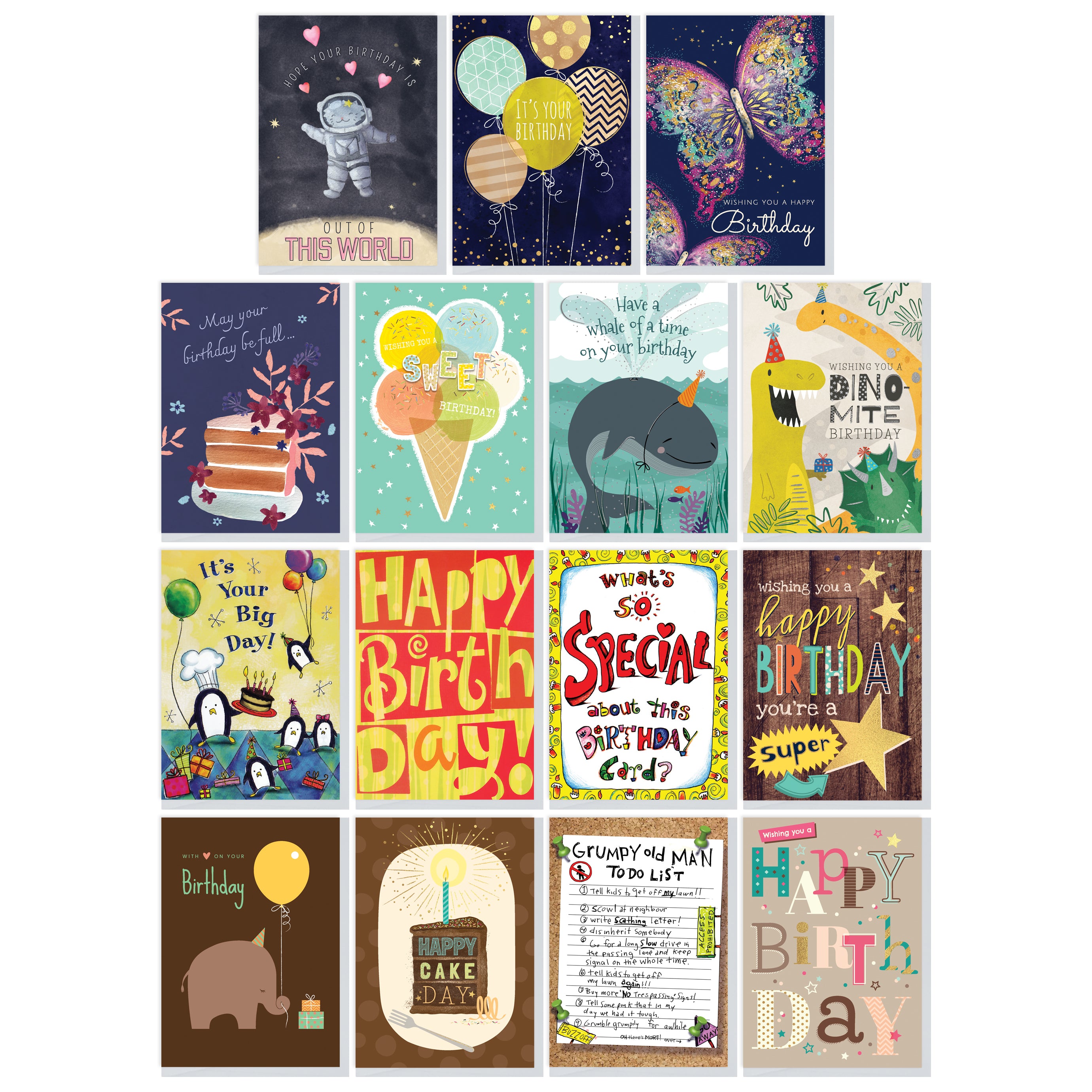 Boxed Birthday Greeting Card Assortment (30 Cards) - Northern Cards