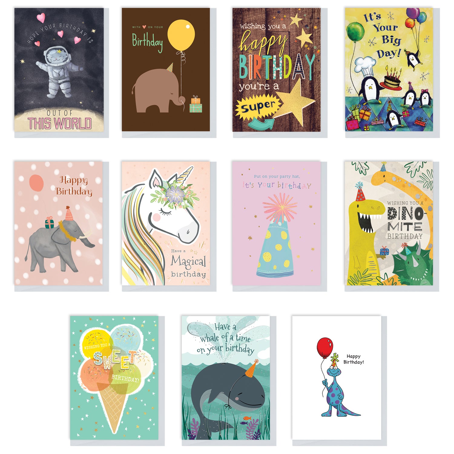 Birthday Card Assortment Box Set (11 Cards) - Version 2 - Northern Cards