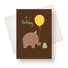 'Elephant Balloon' Cute Elephant Birthday Card - Northern Cards