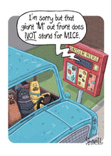 'Giant M' Cat Birthday Card - Northern Cards