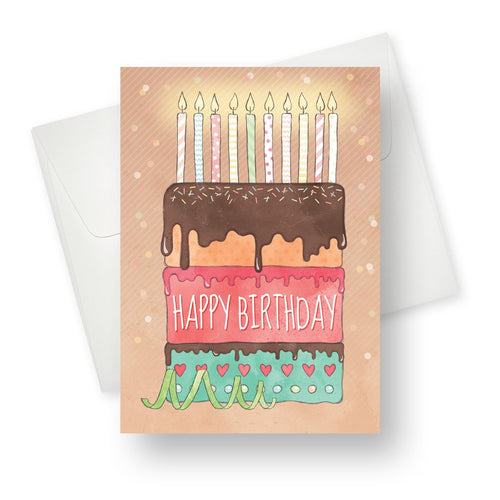 'Layered Cake' Birthday Card - Northern Cards