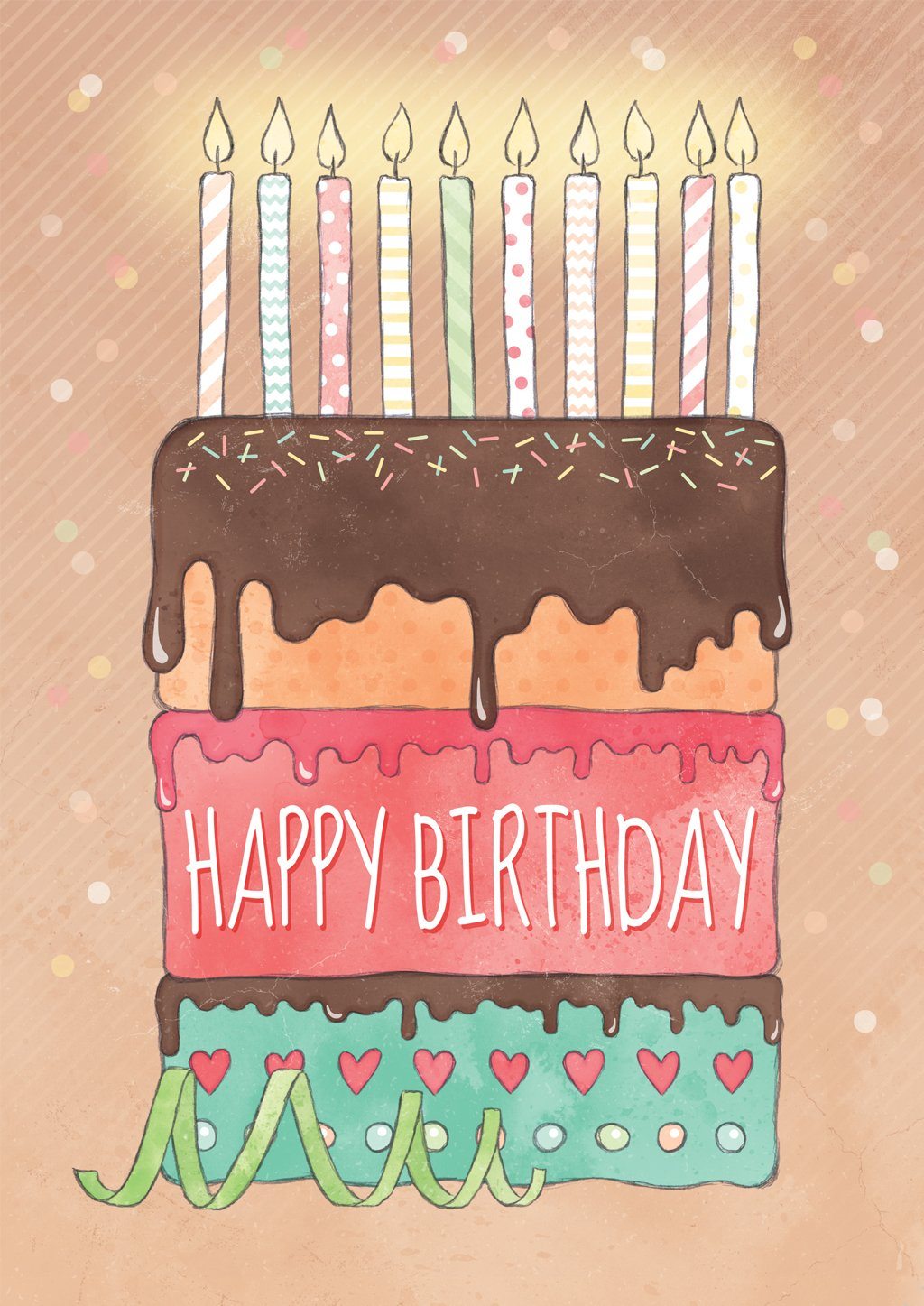 'Layered Cake' Birthday Card - Northern Cards