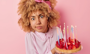 girl with birthday cake 