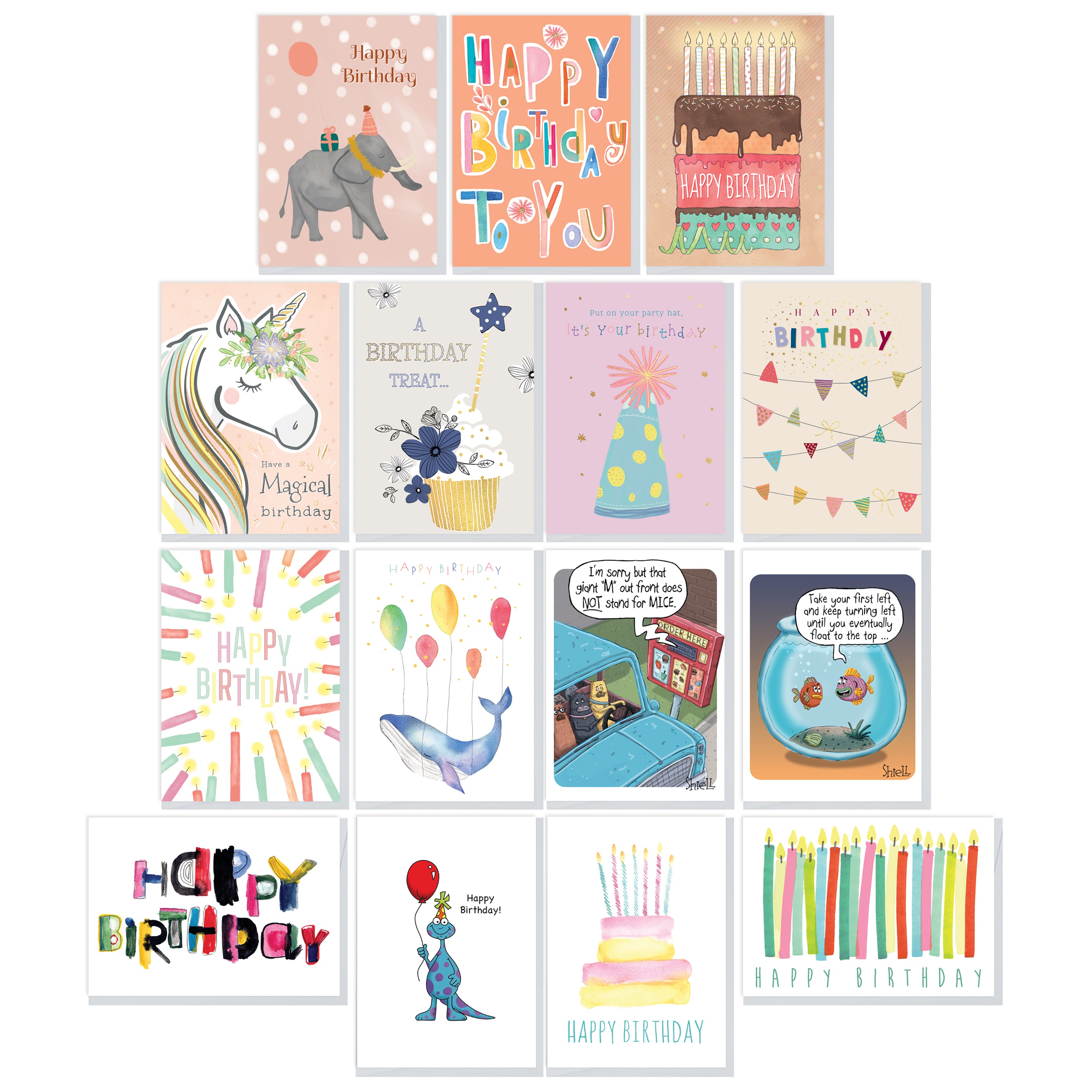 Boxed Birthday Greeting Card Assortment (30 Cards) - Northern Cards