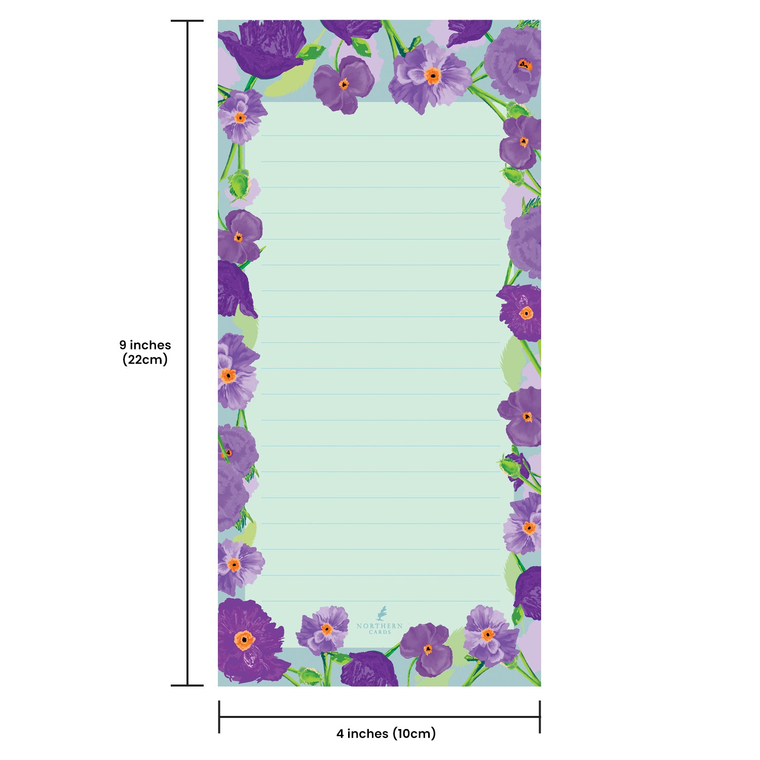 Pack of 6 Magnetic Fridge Notepads - Floral Design - 60 Sheets Per Pad - Northern Cards