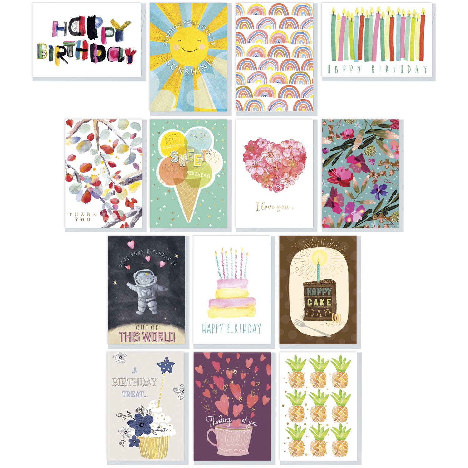 All Occasion Greeting Card Assortment (14 Boxed Cards) - Version 1