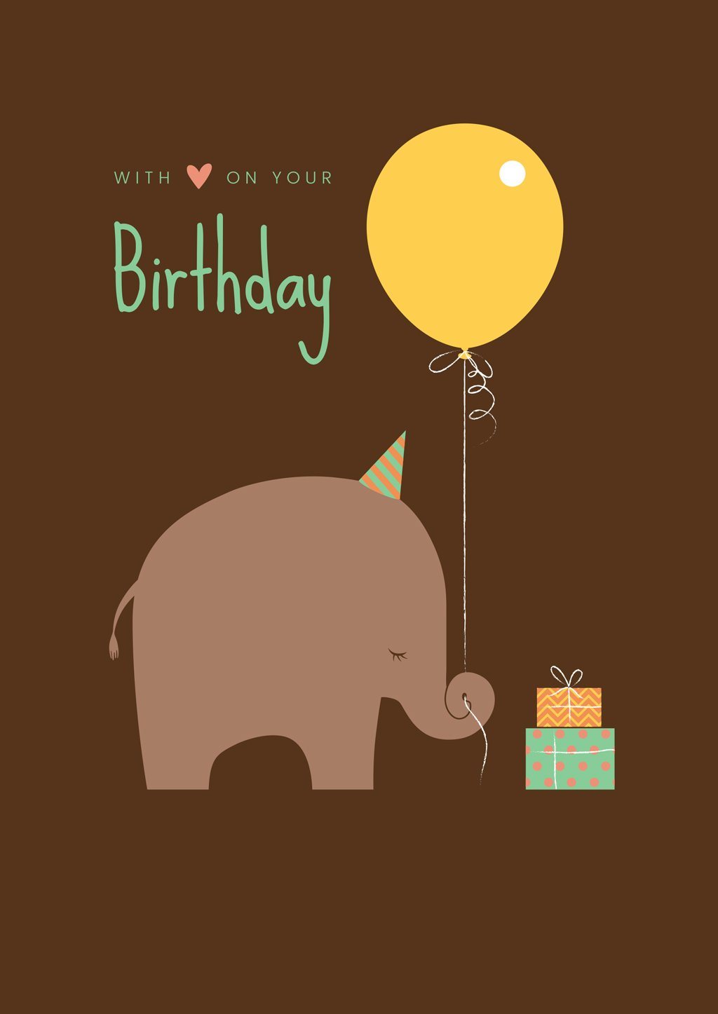 'Elephant Balloon' Cute Elephant Birthday Card - Northern Cards
